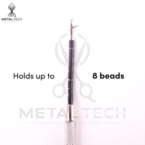 Dual Ended Stainless Steel Hair Extension Pulling <b>Needle</b> Tool Textured Handle Latch Hook Loop <b>Threader</b> Reusable Salon Use for - Product Image 6