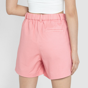 Shorts de Mujer Rosa de Cintura Alta con Bolsillos, Corte Regular, Tela Oxford Informal, Transpirable, Cierre de Botones, Estampado Floral, Ecológico, Lavado - Product Image 5