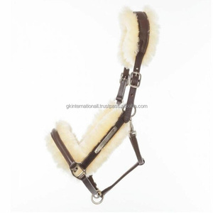 Cabestro de caballo de cuero genuino inglés con placa de nombre personalizada con hebilla de corona ajustable doble resistente y anillo - Product Image 3