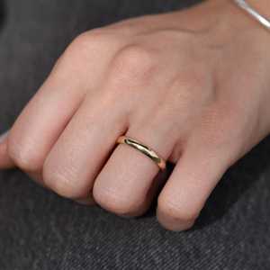 Classic Dome Wedding Band <b>Ring</b> <b>Plain</b> High Polish Custom 14K 18K Solid Gold 2mm 3mm Unisex Stacking Comfort Fit Factory Wholesale - Product Image 1