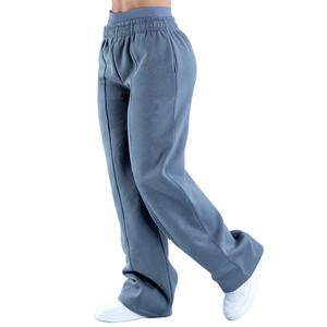 Pantalones de chándal de invierno para mujer al por mayor, de forro polar, transpirables, suaves, holgados, de pierna ancha y recta, con bolsillos tipo cargo, en oferta. - Product Image 1