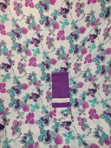 Nouvelle Robe Classique Somalienne Authentique pour Filles, Imprimée Numérique, en Jacquard Slub, Motif Géométrique Bleu Vibrant, Blanc Cassé - Product Image 4