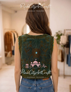 เสื้อกั๊กโคติแบบอินเดียปักลายกำมะหยี่ทำมือ ขายดีประจำปี 2026 ผ้าฝ้ายอุ่นสำหรับฤดูหนาว แบบสองด้านใส่ได้ ผลิตจากโรงงาน - Product Image 4