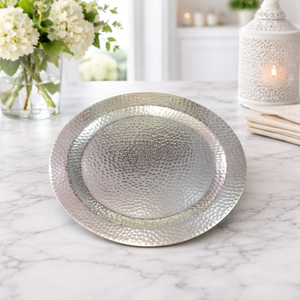 Assiettes et Plats – Assiette de Présentation Ronde en Acier Inoxydable pour la Maison, l'Hôtel, le Restaurant, les Mariages et les Fêtes - Product Image 1