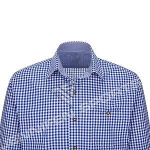 Camisa Tradicional Alemana a Cuadros Azul y Blanco de Manga Larga 100% Algodón para Hombre, Estilo Bávaro para Oktoberfest - Product Image 3
