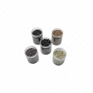 Professional 5mm <b>Silicone</b> Micro Link Hair Extension <b>Beads</b> Multi Color Aluminum Rings for Salon OEM Private Label - Product Image 2