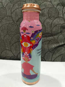 Ensemble de bouteilles en cuivre poli naturel poignée en verre métal sain unique pour boire directement ébullition applicable personnalisable - Product Image 4