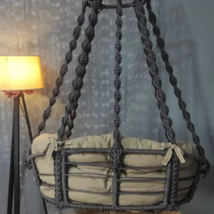 Handmade Macrame Hammock <b>Chair</b>, Boho Indoor Outdoor Swing - Product Image 1