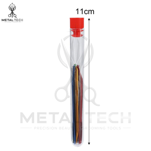 Aiguilles à extensions capillaires multicolores à pointe courbée, aiguilles à coudre anodisées pour tissage de trame, outils de rangement en tube – Approvisionnement direct usine - Product Image 6