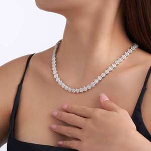 New Trend Floral Moissanite Necklace 925 Sterling Silver Luxury Fashion Jewelry - Product Image 5