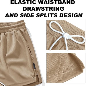 Shorts en jersey pour homme de qualité supérieure, décontractés, pour la salle de sport, l'entraînement, la plage, les vacances, coupe décontractée, tissu Oxford en spandex/polyester, séchage rapide - Product Image 4