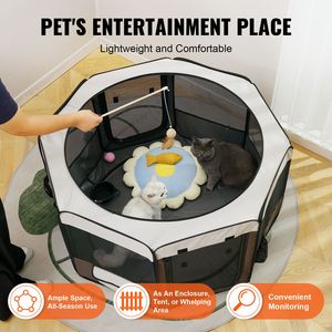 Parc de jeu pliable pour animaux de compagnie 46 pouces, cage portable pour chien, chenil, toile Oxford 600D imperméable de qualité supérieure pour chiot et chat - Product Image 4