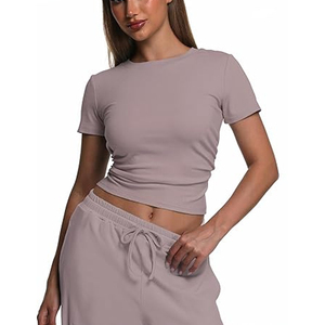 Conjunto Casual de 2 Piezas para Mujer, con Cordones, de Lona Modal, Color Sólido, con Cordón Ajustable, para Uso Diario, de Secado Rápido, para Todas las Temporadas - Product Image 6