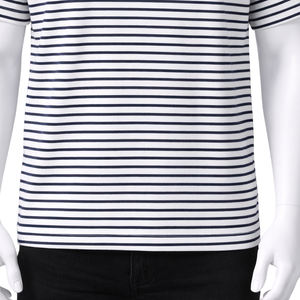 T-shirt décontracté rayé pour homme, col rond, manches courtes, en coton, séchage rapide, respirant, vente en gros - Product Image 5