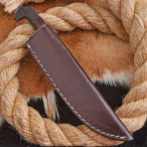 Funda de Cuero de Alta Calidad para Cuchillo Eagle, Hoja Recta de Acero al Carbono, DIY OEM/ODM para Uso en Exteriores, Diseño Cabeza de Cuervo Nórdico Grande - Product Image 5