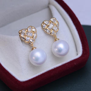 Boucles d'oreilles en argent S925 Zhuji Danshui 10-11 mm, perles blanches, lumière intense, défauts discrets, charmantes et élégantes - Product Image 2