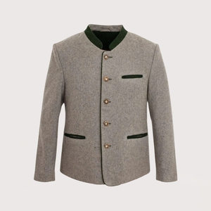 Veste Janker traditionnelle bavaroise pour homme, sur mesure OEM, col montant, logo sur le devant, qualité supérieure, utilisation en extérieur en hiver - Product Image 1