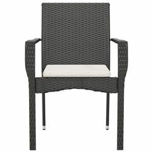 Ensemble de 2 chaises de jardin en polyrotin noir avec structure en acier thermolaqué, durables et élégantes - Product Image 5