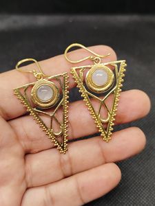 Bijoux de haute qualité en laiton plaqué or avec pierres précieuses, bijoux en or vermeil plaqué or avec pierres précieuses en quartz rose, bijoux fins - Product Image 4