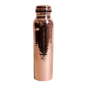 Pure Copper Water <b>Bottle</b> 1000ml Handmade Hammered Design Leak-Proof Ayurvedic Health <b>Flask</b> For Yoga Sports & Office - Product Image 5