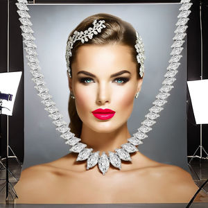 Collier tennis personnalisé en platine avec diamants de laboratoire et boucles d'oreilles assorties - Product Image 5