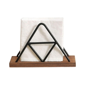 Wholesale Flat Wooden Napkin Holder Vintage Tabletop Metal <b>Paper</b> <b>Tissue</b> Dispenser for Kitchen Restaurant For Hotel Home - Product Image 6