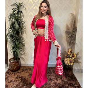 Ropa de fiesta de estilo elegante para mujer Dhoti-Conjunto de blusa y Koti - Product Image 2