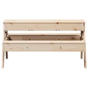 Table de pique-nique moyenne en bois de pin massif naturel, mobilier d'extérieur fonctionnel - Product Image 5