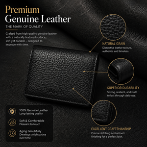Portefeuille court unisexe vintage en cuir avec blocage RFID, fermeture à bouton pliable, plusieurs emplacements pour cartes, noir - Product Image 2