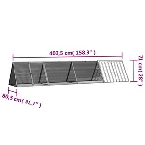 Gray Galvanized Steel <b>Rabbit</b> <b>Cage</b> 158.9"x31.7"x28" Pet <b>Cage</b> - Product Image 6