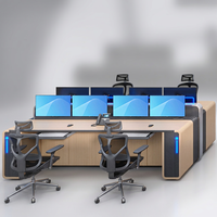 Console de salle de contrôle intégrée, mobilier de centre de commandement industriel, poste de travail de surveillance et de dispatchage de sécurité