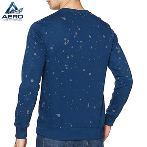 Sudadera de Felpa Francesa para Hombre al por Mayor, con Logotipo Personalizado, Estampado de Puntos Azules, Corte Regular, Cuello Redondo, Sudaderas para Hombre - Product Image 2