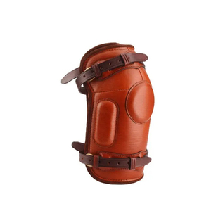 Genouillères en cuir élastique de haute qualité à 3 sangles pour l'équitation, respirantes et rembourrées pour une protection confortable des genoux - Product Image 6