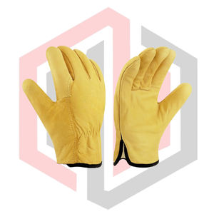 Gants de sécurité pour conducteur en cuir pleine fleur de vachette, doublure intérieure antidérapante, anti-coupure, sans silicone, sans poudre, usage général - Product Image 1
