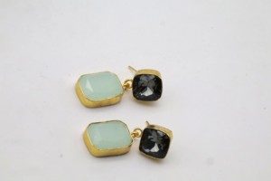 Natural Agate <b>Hoop</b> Earrings with German <b>Silver</b> – Handmade Gemstone <b>Hoop</b> Jewelry for Women - Product Image 4