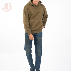Sudadera con Capucha para Hombre, Color Verde Oliva, Corte Regular, Algodón French Terry, Diseño Casual con Bolsillos, Ropa Casual - Product Image 1