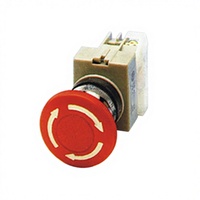 Bouton poussoir d'arrêt d'urgence à tête champignon 22mm 25mm 30mm, courant max. 6A, combinaison 2NO 1NC, nylon, IP54, 300V