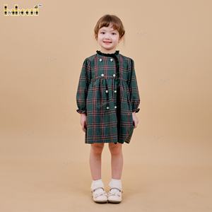 Robe trapèze classique en flanelle DR4513, broderie florale faite main, collection automne, vêtements pour enfants en gros par Babeeni - Product Image 3