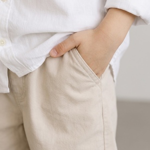 Shorts en lin pour garçons de style coréen, 55% lin, 45% coton, tissé, respirant, décontracté pour l'été - Product Image 5