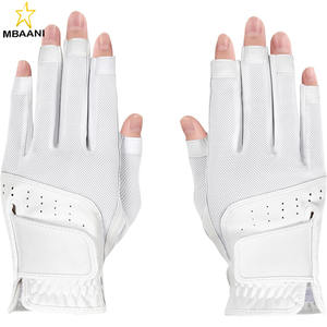 Gants de golf sans doigts pour femmes, une paire, design à doigts ouverts, respirants, absorbant la transpiration par temps chaud et humide, taille ajustée - Product Image 1