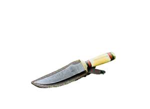 Cuchillo de Chef Galway Grove Damascus con Patrón Láser, Grado Industrial, 13 Pulgadas, Punta Clip, Hoja Plana, Acero Inoxidable, Mango de Madera - Product Image 3