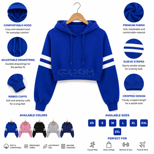 Sudadera con Capucha Corta de Manga Larga para Mujer, Nueva Colección Otoño de la Hermandad Cosh International, 100% Algodón - Product Image 6