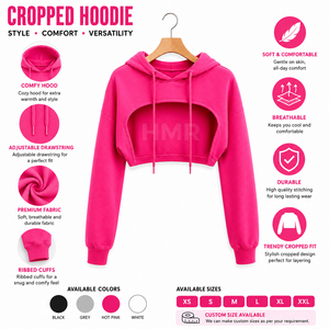 HMR Sorority Sisterhood Sweat-shirt court rose à manches longues en tricot avec découpe, style décontracté printemps - Product Image 6