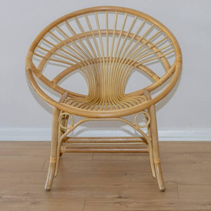 Handmade Bamboo and Rattan Single Seater <b>Chair</b> with Cushion Brown Woven Accent <b>Chair</b> for <b>Living</b> <b>Room</b> Study Office Balcony - Product Image 1