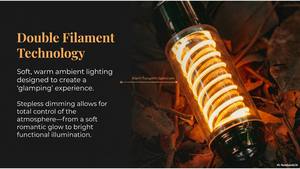 Lanterne de Camping Rétro Type-C Rechargeable, Lampe de Tente d'Urgence Étanche, Couverture d'Atmosphère Chaude, Batterie pour la Pêche - Product Image 5