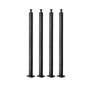 Set di 4 Pali per Ringhiera in Cavo di Acciaio Inox 36x2x2 con Fori Orizzontali Pre-Forati per Terrazze - Product Image 2
