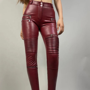 Pantalones de Cuero para Mujer de Buena Calidad en Color Sólido, Venta al por Mayor, Mejor Proveedor, Pantalones de Cuero en Grandes Cantidades - Product Image 1