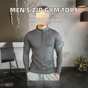Hauts de sport pour hommes, automne, entraînement, gym, ultra-légers, durables, antimicrobiens, évacuation de l'humidité, polyester et élasthanne - Product Image 6