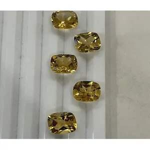 Warna Top batu hias Citrine alami kualitas bagus untuk membuat perhiasan batu permata longgar dikalibrasi banyak desain panas India