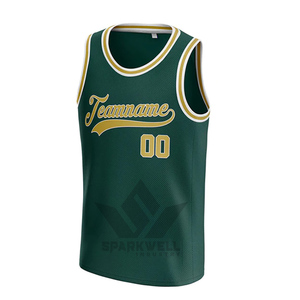 Custom Green Basketball Jersey Teamname 00 Front Logo Sublimated Mesh <b>Tank</b> Top Unisex Breathable Adult Size All Seasons 220g - Product Image 4